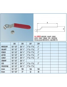 LEVA INOX 316L PER VALVOLE  ASTER DA  1.1/4*1.1/2