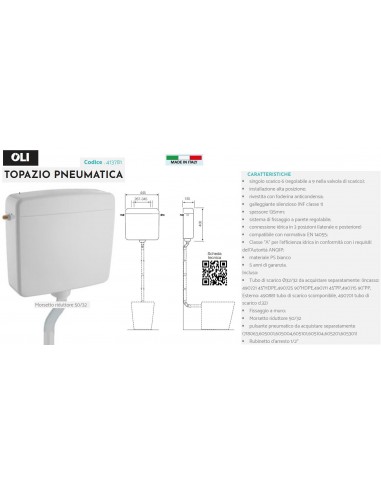 CASSETTA TOPAZIO PNEUMATICA ALTA/MEDIA...