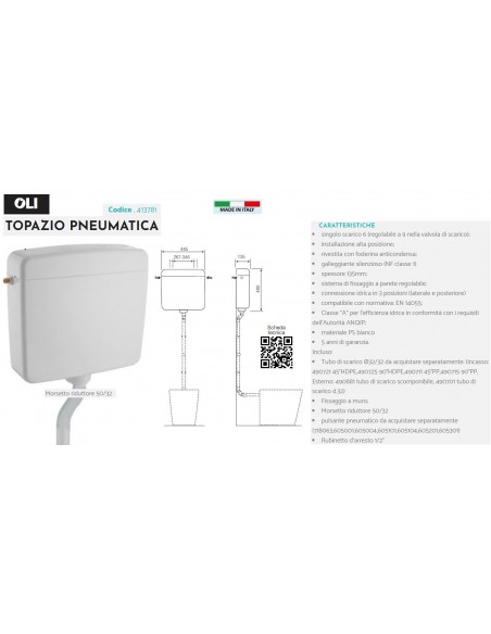 CASSETTA TOPAZIO PNEUMATICA ALTA/MEDIA POSIZIONE OL0413781