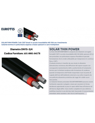TUBO EUROTIS SOLAR-PRESS DOPPELT INOX 304 DN15...