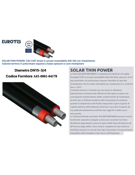 TUBO EUROTIS SOLAR-PRESS DOPPELT INOX 304 DN15 PREIS PRO METER.