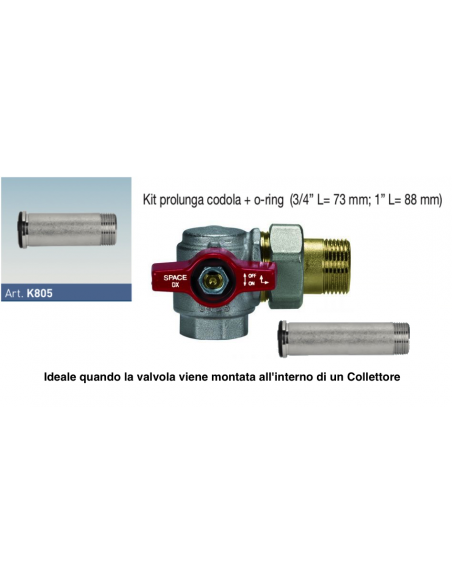 PROLUNGA DIAMETRO 1" PER VALVOLA SPACE 90°
