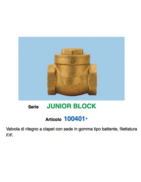 VALVOLA CLAPET D.1/2'' SEDE GOMMA