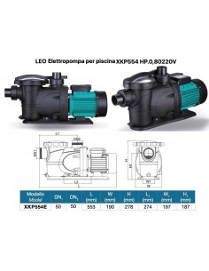 ELETTROPOMPA PER PISCINA 220V HP.0,80 LEO XKP554