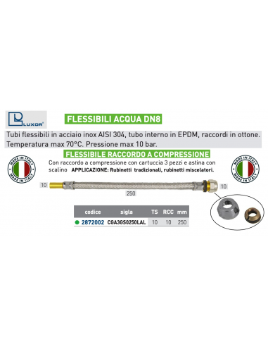 FLESSIBILE PER ACQUA DN 8 TS 10-3/8'' 10 RCC...