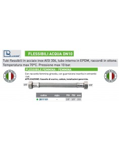 FLESSIBILE PER ACQUA DN 10 3/8''X3/8 FEMMINA 200mm