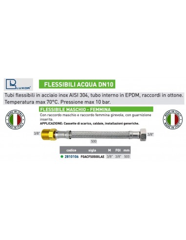 FLESSIBILE PER ACQUA DN 10 3/8''X3/8 MASCHIO-F....