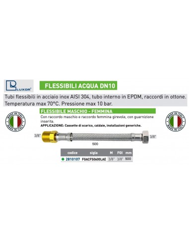 FLESSIBILE PER ACQUA DN 10 3/8''X3/8 MASCHIO-F....