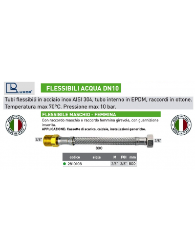 FLESSIBILE PER ACQUA DN 10 3/8''X3/8 MASCHIO-F....