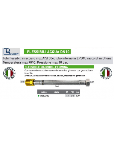 FLESSIBILE PER ACQUA DN 10 1/2X3/8 MASCHIO-F....