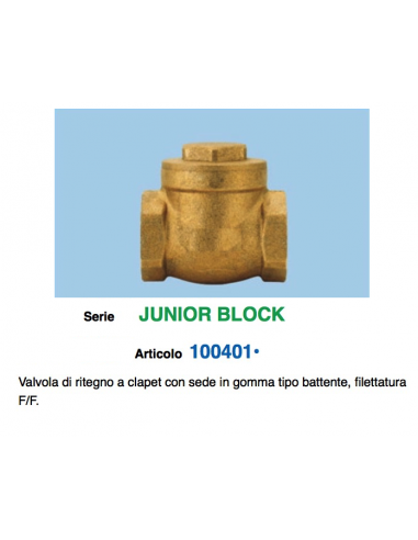 VALVOLA CLAPET D.1'' SEDE GOMMA