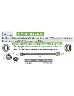 FLESSIBILE PER ACQUA DN 10  FEMMINA 10X1/2'' MASCHIO...