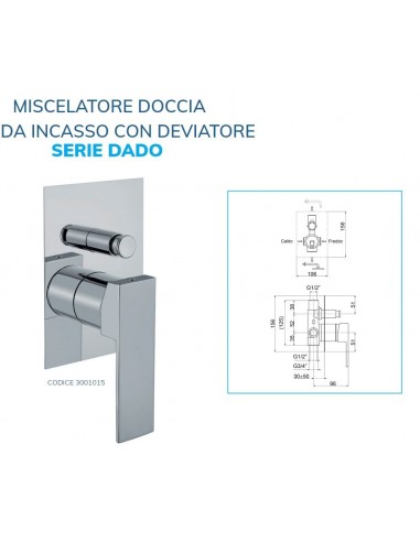 MISCELATORE DOCCIA QUADRO DA INCASSO CON...