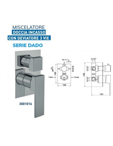MISCELATORE DOCCIA QUADRO DA INCASSO CON...
