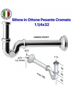 SIFON LAVABO-BIDET A "S" 1.1/4X32 AUS VERCHROMTEM...