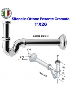 SIFON LAVABO-BIDET A "S" 1"X26 AUS VERCHROMTEM SCHWEREM...