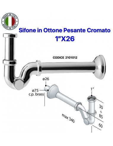 SIFON LAVABO-BIDET A "S" 1"X26 AUS VERCHROMTEM...