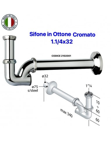 SIFON LAVABO-BIDET A "U" 1.1/4X32 AUS...