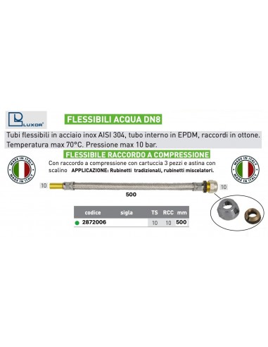 FLESSIBILE PER ACQUA DN 8 TS 10-3/8'' 10 RCC...