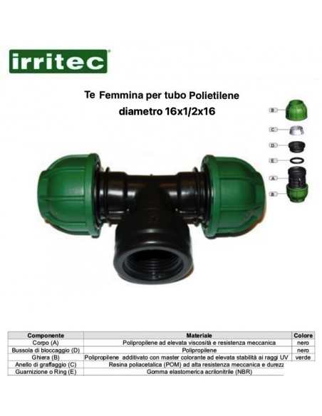 TE FEMMINA A COMPR.CONNECTO 16X1/2X16