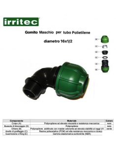 GOMITO MASCHIO A COMPR.CONNECTO 16X1/2