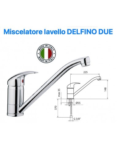 MISCELATORE LAVELLO DESIA IN OTTONE CROMATO