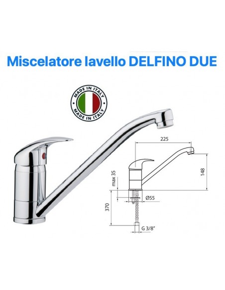 MISCELATORE LAVELLO DESIA IN OTTONE CROMATO
