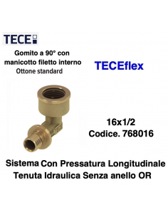 GOMITO A 90° TECEflex Femmina 16X1/2