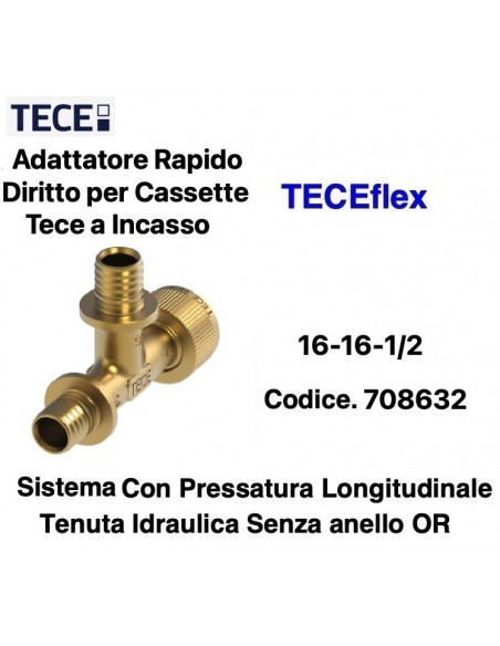 ADATTATORE A T TECEflex 1/2X16X16  PER CASSETTA INCASSO