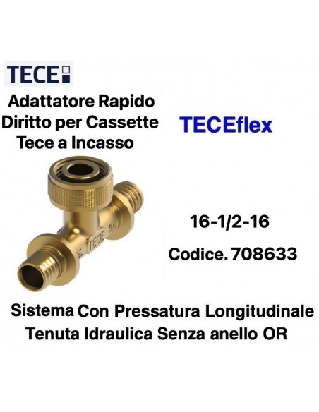 ADATTATORE A T TECEflex 16X1/2X16X  PER CASSETTA INCASSO