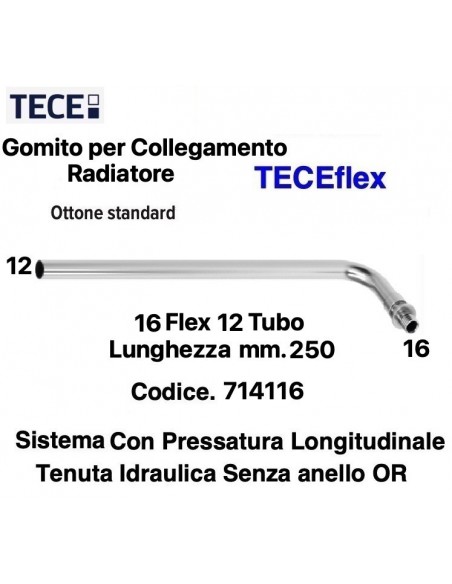 GOMITO CROMATO TECEflex 90° 16-12