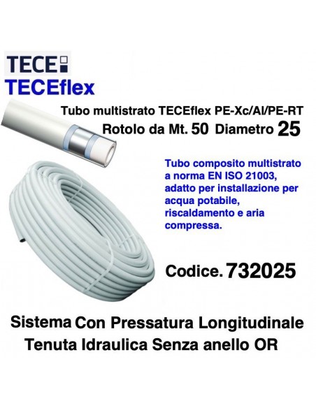 TUBO TECEflex NUDO IN ROTOLO DIAMETRO 25