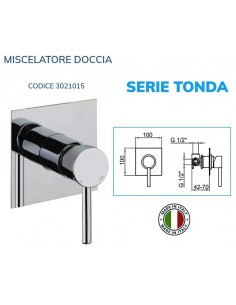 MISCELATORE DOCCIA CILINDRICA DA INCASSO