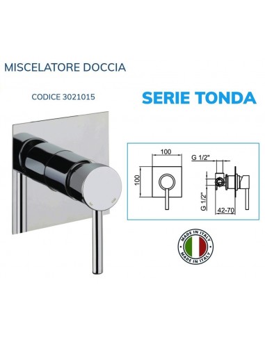 MISCELATORE DOCCIA CILINDRICA DA INCASSO
