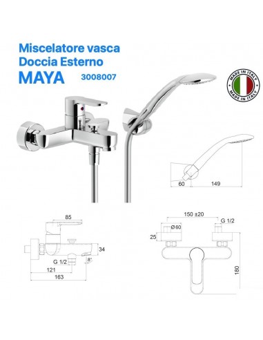 MISCELATORE VASCA-DOCCIA MAIO DA ESTERNO CON...