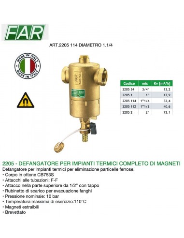 DEFANGATORE FAR DIAMETRO 1.1/4 MAGNETICO
