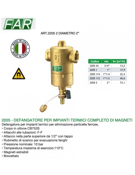 DEFANGATORE FAR DIAMETRO 2" MAGNETICO