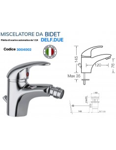 MISCELATORE BIDET DESIA CON PILETTA AUTOMATICA DA 1.1/4