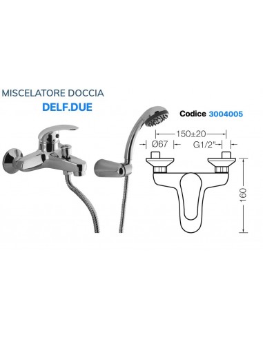MISCELATORE VASCA/DOCCIA ESTERNO DESIA