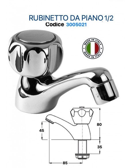 RUBINETTO PER LAVABO COLLO DI CIGNO  IN OTTONE CROMATO 