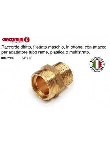 RACCORDO MASCHIO DIRITTO MASCHIO R180RY BASE 16