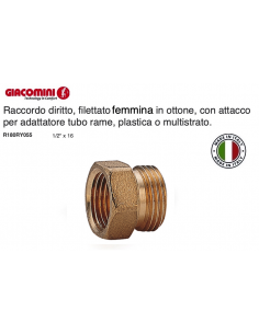 RACCORDO FEMMINA DIRITTO FEMMINA R180RY BASE 16
