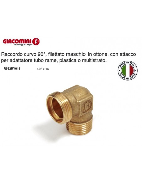 RACCORDO CURVO MASCHIO 1/2 R562R BASE 16