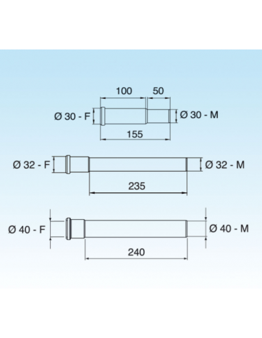 PROLUNGA LIRA 40X240 CON OR.BIANCA