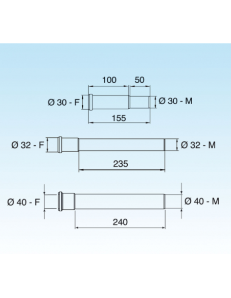 PROLUNGA LIRA 40X240 CON OR.BIANCA