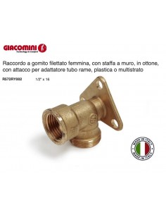 RACCORDO CURVO FEMMINA 1/2 CON STAFFA  R572R BASE