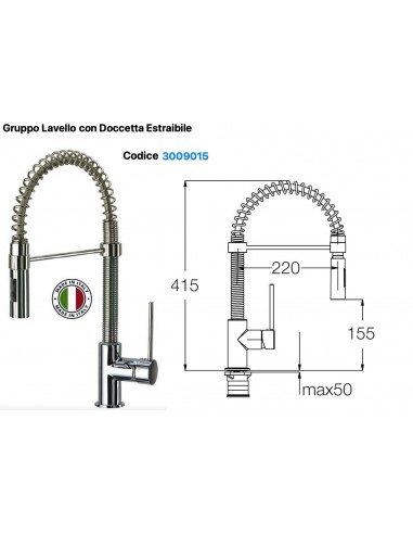 MISCELATORE LAVELLO DA PIANO EDOS CON DOCCETTA...