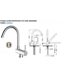 UNTERFENSTER-ARBEITSPLATTENMISCHER MIT KLAPPBAREM...