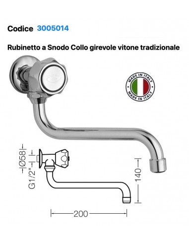 RUBINETTO TRADIZIONALE SINGOLO BOCCA GIREVOLE...