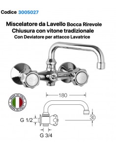 MISCELATORE LAVELLO TRADIZIONALE CON DEVIATORE BOCCA...